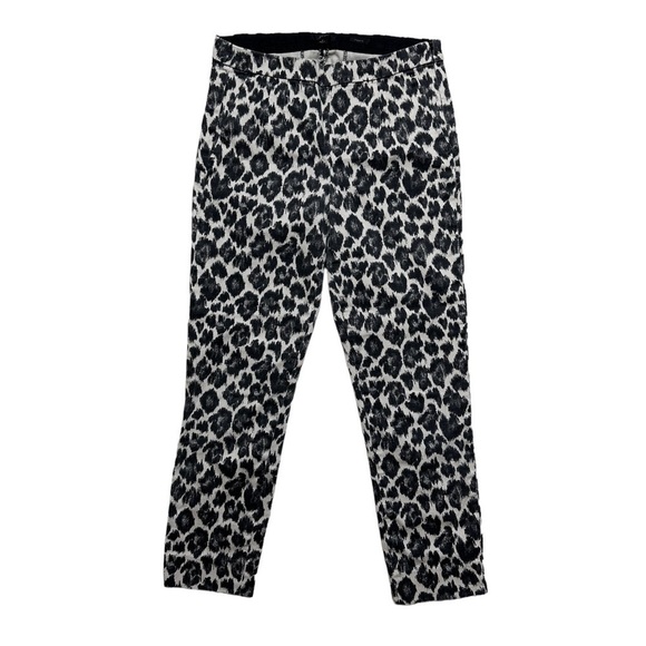 J. Crew Martie Slim Crop Pants in Leopard Stretch Cotton US 2 - Picture 1 of 7